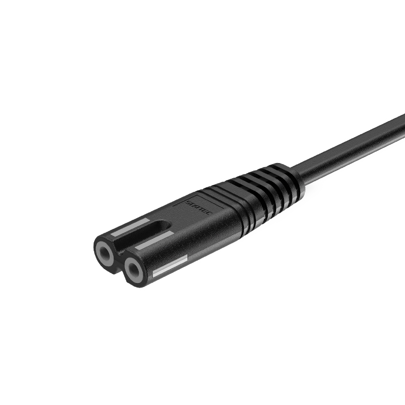 Đuôi tám hình hai lỗ Đầu nối IEC C8 Dây nguồn tiêu chuẩn Châu Âu